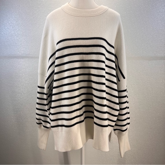 NWT Oversized Batwing Sweaters 2024 Fall Outfits Crewneck Ribbed Knit Side Slit - Picture 9 of 17